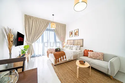 Boho styled Golf course view studio - Damac hills