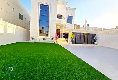 For those seeking luxury, a spacious 5BR villa with Roof in Al Mowaihat 1, Ajman. Electricity, water, and AC. Bank financing. Freehold
