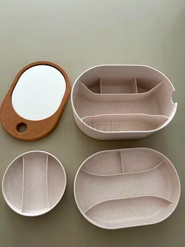 Stackable Jewellery Organiser Set with Mirror – Minimalist Storage