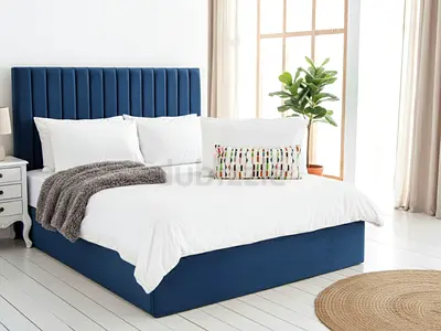 Stylish Blue velvet koshan Brand new Queen size bed with mattress good Quality Queen bed double bed