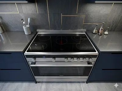 Siemens Electric ceramic 5 hobs Cooking Range oven dual fan, Large Oven, 90cm MODEL  HY738357M