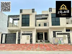 Townhouse villa for sale in Al Yasmin - Modern design, ground floor, first floor and roof with super