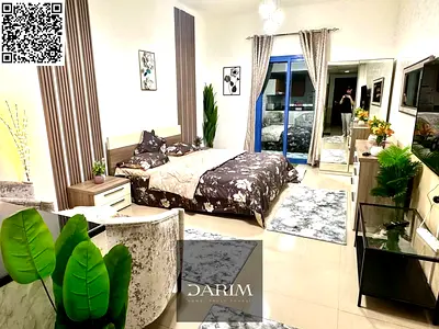 استوديو حصري مفروش بالكامل للبيع - برج النعيمية C بإطلالة على فندق رامادا، طابق علوي