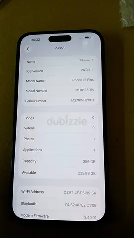 Iphone 15 plus 256gb