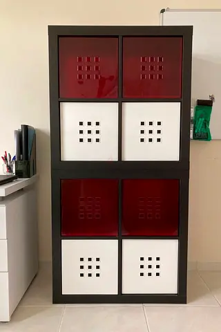 Stylish Storage Cabinet with Colored Panels