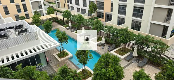 Spacious luxurious lush fully furnished studio apartment with pool view