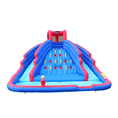 Inflatable Waterfall Park with Climbing Wall and Dual Slides