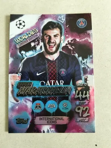 Limited Edition Topps International Icons football trading card (PSG) - World Icons Khvicha Khvara