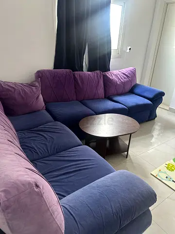 L-Shaped Sofa with Comfortable Cushions