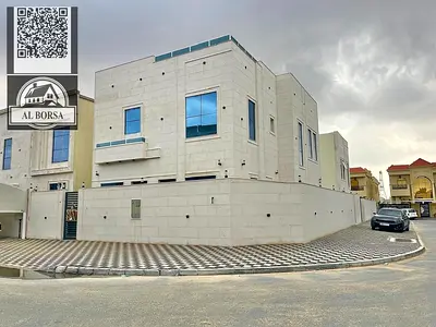 Villa for rent in Al Yasmeen, Ajman – Corner on a main street | 5 master bedrooms + Majlis + Living room + Maid's room | AED 115,000