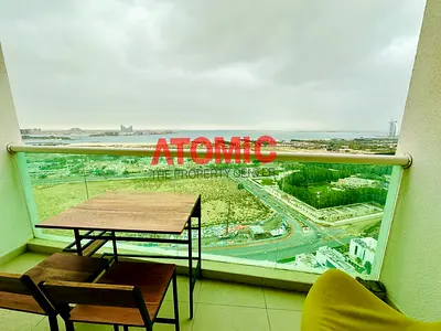 Full sea view furnished studio in 66k 1 cheque and 68k 2 cheque