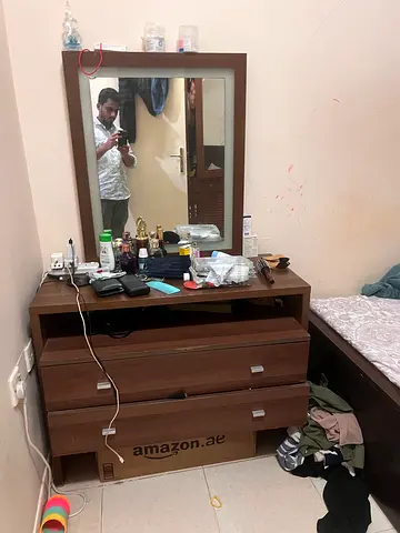 Wooden Dresser with Mirror