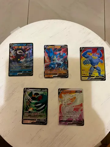 My 5 Pokémon TCG full-art rare cards — mixed condition