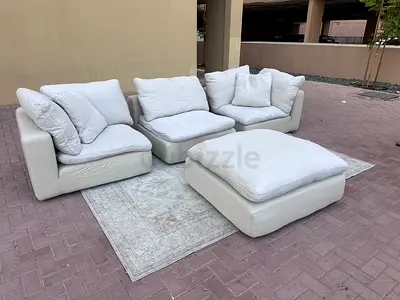 The loom collection modular sofa with footstool