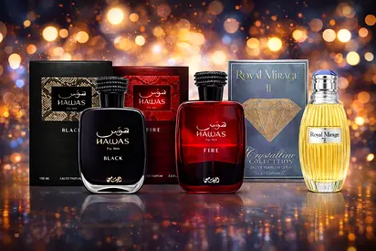 Hawas Black  Hawas Fire + Royal Mirage II Perfume Set – Long Lasting Luxury Fragrances