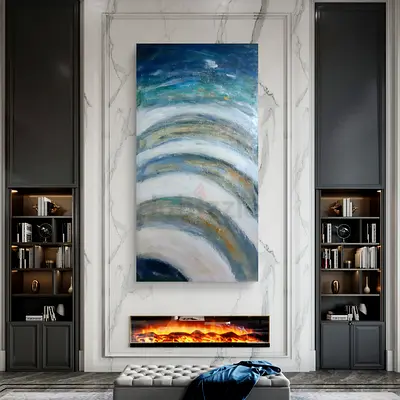 Abstract Ocean Waves Painting 90x180cm