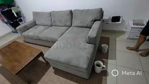 Cratebarrel axis L shape sofa