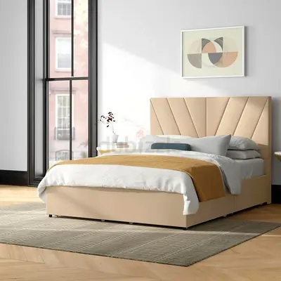 Stylish Beige Brand new Queen size bed double bed family bed Queen bed mattress good Quality