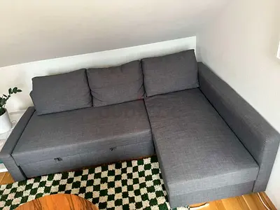 Grey L-shaped Corner Sofa bed with Chaise (Good Condition)
