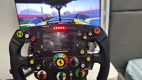 My Ferrari-style F1 racing wheel (used, cracked display)
