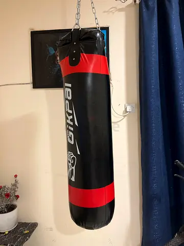 Used Heavy Hanging Punching Bag - Black/Red