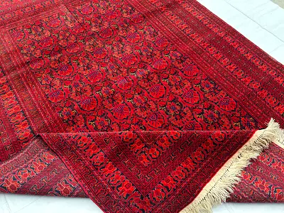 198 x 267 cm Handmade Bashiri Belgic Afghan Wool Carpet
