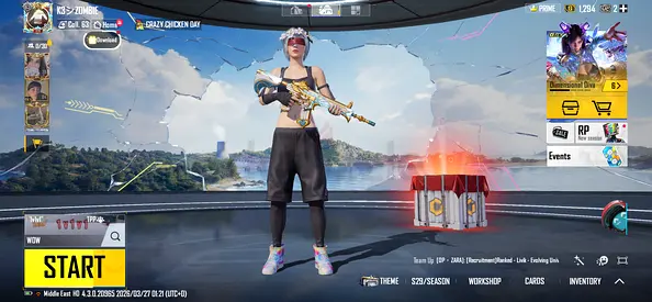 PUBG Mobile account with character skins and items