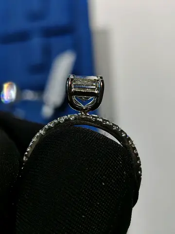 2.23ct Emerald lab diamond Engagement Ring