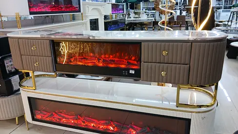 Stylish Modern Electric Fireplace TV Stand