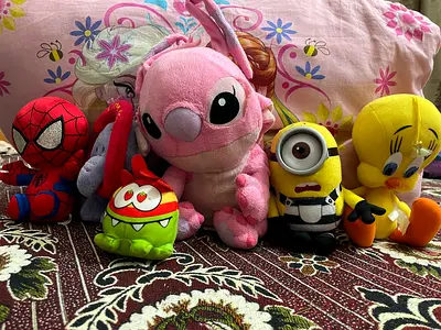 Cute Collection of 10 random Stuffed Animals and Character Plush Toys.