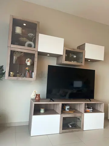 Modern Entertainment Center with Display Cabinets