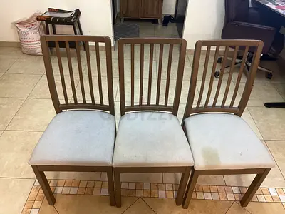 Set of 3 Wooden Dining Chairs