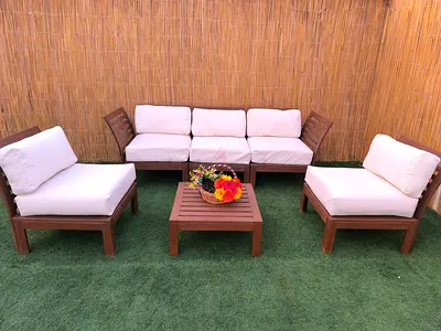 IKEA Modular Wooden Outdoor Garden Sofa Set