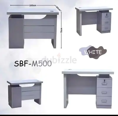 My white SBF-M500 study/computer desk with 3 drawers