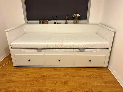 IKEA White HEMNES Day Bed with IKEA Mattress