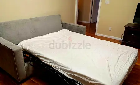 West elm two seater sofa bed with mattress