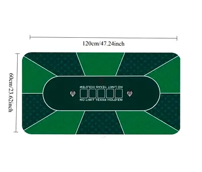 Portable Texas Holdem Poker Felt Mat - 120 x 60 cm