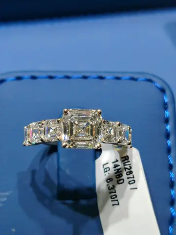 6ct Asscher Lab Diamond Engagement Ring