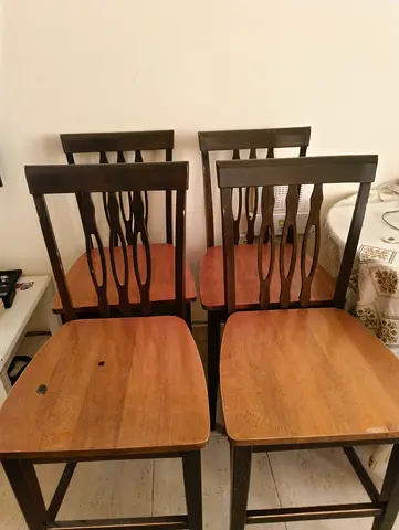 Set of 4 Wooden Dining Chairs