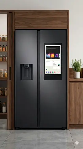 Samsung 614L Net Bespoke AI Refrigerator Side By Side with Family Hub,MODEL  RS90F66B1FAE