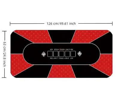 Poker felt table topper — No Limit Texas Holdem (126 x 63 cm)