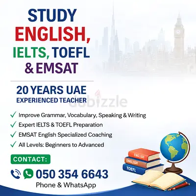 IELTS | TOEFL | EMSAT English Teacher – 20 Years UAE Experience