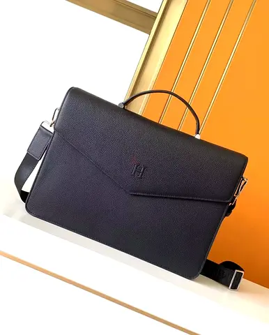 Hermes Black Leather Briefcase