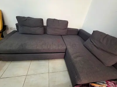 L-Shaped Gray Sofa for Sale