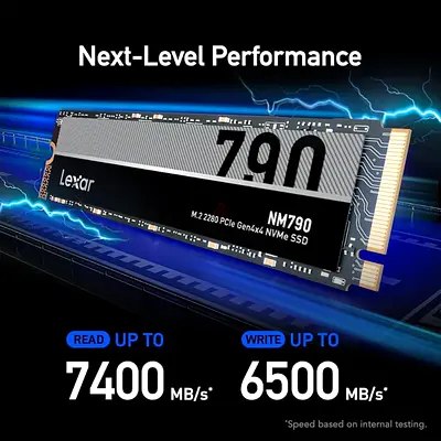 Lexar NM790 SSD 4TB PCIe Gen4 NVMe M.2 2280 Internal Solid State Drive, Up to 7400MB/s