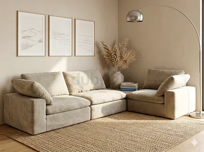 Pan home feather 🪶 filled modular 3 piece sofa