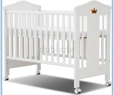 White Crib with Wheels