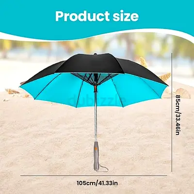 My reversible travel umbrella — black exterior / turquoise interior, 105cm canopy