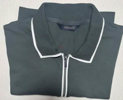 Mens Green zip-up polo shirt (Southblue)