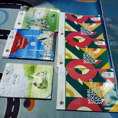 Used school textbook set — Islamiat, Urdu and Moral  Social Studies (Grade 6)